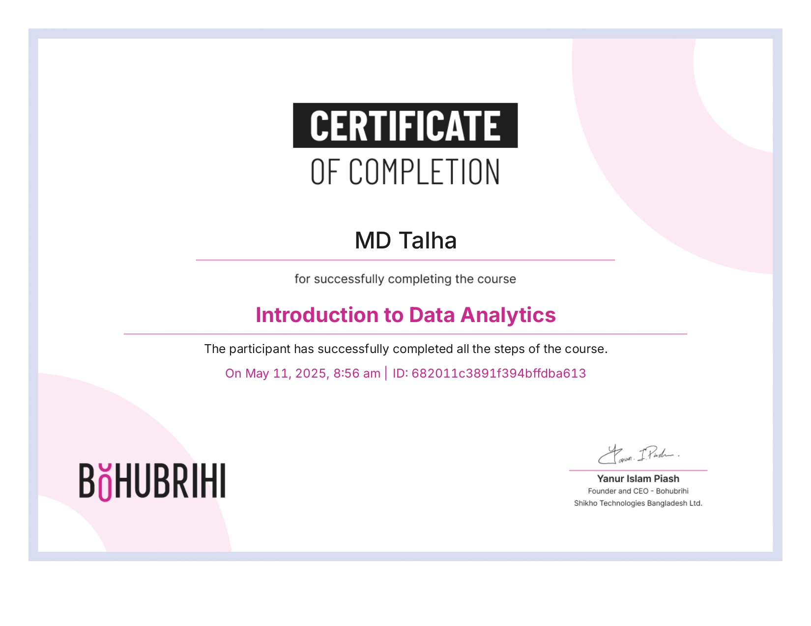 Data Analytics Certificate